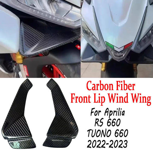 For Aprilia RS660 & TUONO660 2021-2023 New Naked Front Spoiler Winglet Aerodynamic Wing Kit Spoiler Real Carbon Fiber
