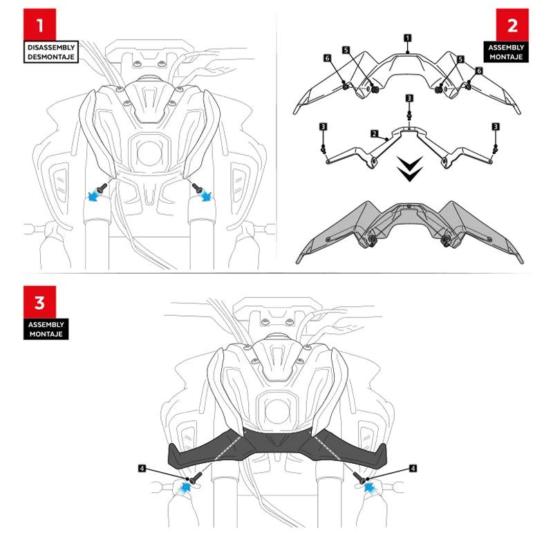 Motorcycle Accessories Black Naked Front Downforce Spoiler Winglet Aerodynamic Wing Kit Spoiler for YAMAHA MT 07 2021 2022 2023