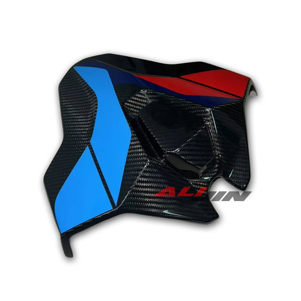 Dry Real Carbon Fiber Motorcycle Rear Whole Passenger Cover Seat Fairing Blue Red Printed for BMW S1000RR M1000RR 2023 2024 2025