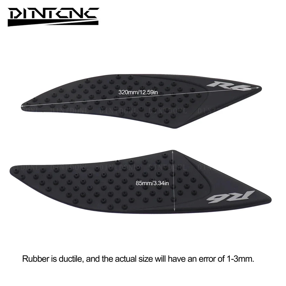 Anti-Slip Rubber Stickers for YAMAHA YZF-R6 2017-2022 Motorcycle Fuel Tank Side Protection Pad YZFR6 2020 2021 YZF R6 2018 2019