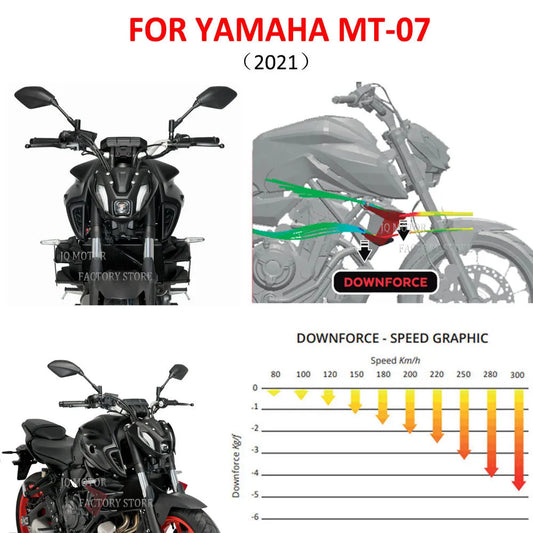 NEW Motorcycle Parts Side Downforce Naked Spoilers Fixed Wing Winglet Fairing Wings Deflectors for Yamaha MT07 MT 07 MT-07 2021