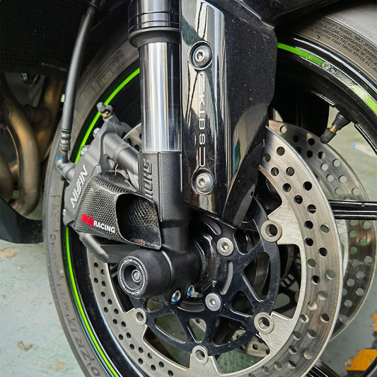 Suitable for Kawasaki ZX6R Motorcycle Modification Front Brake Air Guide Radiator Carbon Fiber Caliper Heat Dissipation