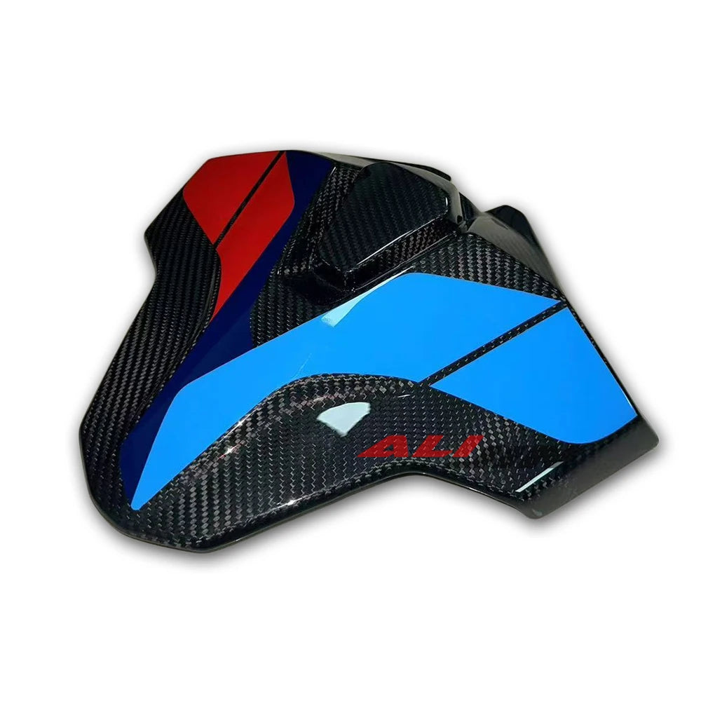 Dry Real Carbon Fiber Motorcycle Rear Whole Passenger Cover Seat Fairing Blue Red Printed for BMW S1000RR M1000RR 2023 2024 2025