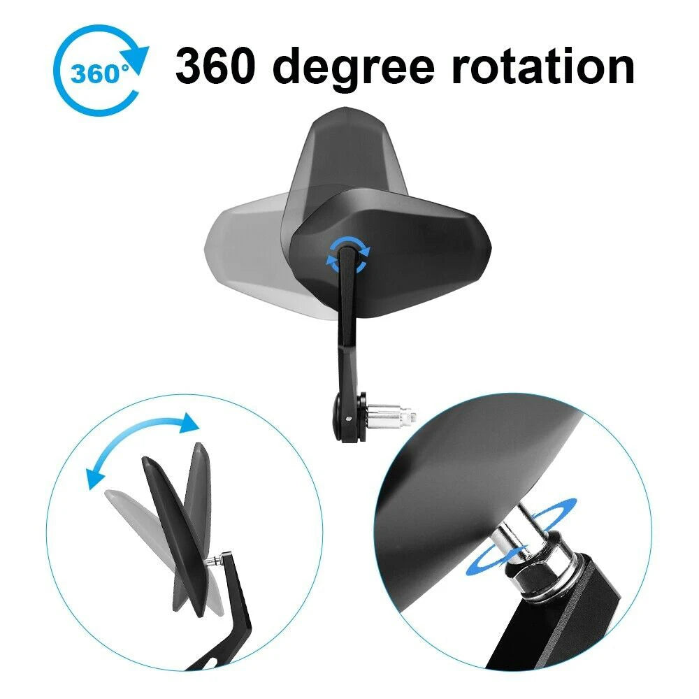 E-Mark Motorcycle Mirrors Handlebar End Mirror for Yamaha R6 R3 R1 Fz6 YZF Mt09 Mt07 Tmax 530 Tmax 500 Motorcycle Bar End Mirror