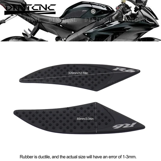 Anti-Slip Rubber Stickers for YAMAHA YZF-R6 2017-2022 Motorcycle Fuel Tank Side Protection Pad YZFR6 2020 2021 YZF R6 2018 2019