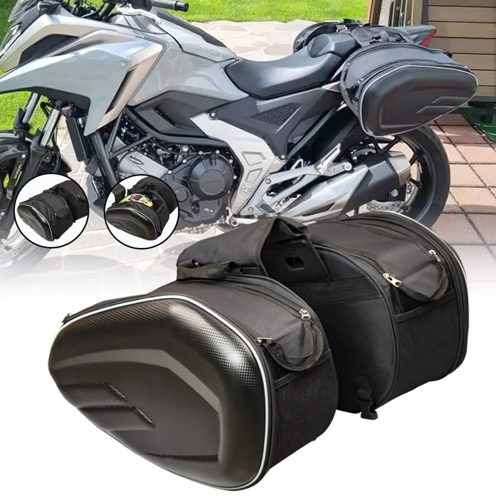 Newest Motorcycle Waterproof Racing Race Moto Helmet Travel Bags Suitcase Saddlebags + One Pair of Raincoat+Plastics